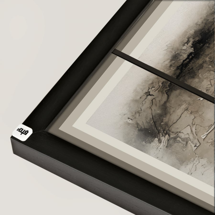 Modern canvas wall art with an abstract ink-style design (black and white)