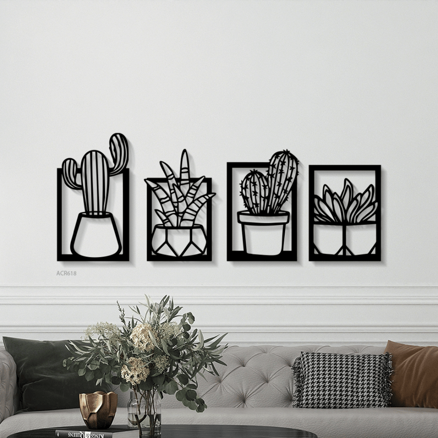 لوحة جدارية اكريليك بتصميم يصور صباريات