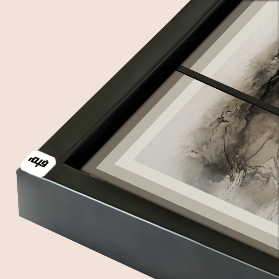 Modern canvas wall art with an abstract ink-style design (black and white)