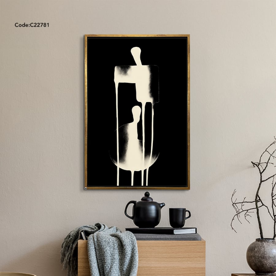 لوحة جدارية كانفس بتصميم لاشكال تجريدية بتصميم مودرن