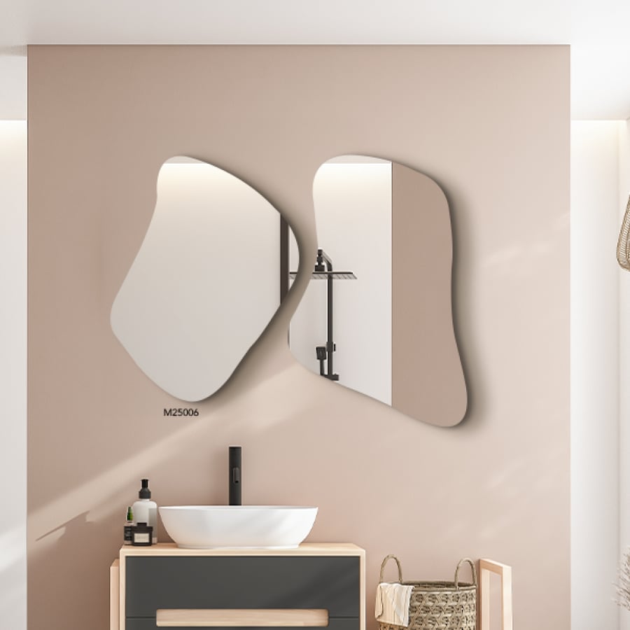 Mirrors with curved and irregular edges