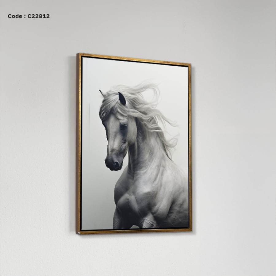 لوحة جدارية كانفس تصور خيل عربي
