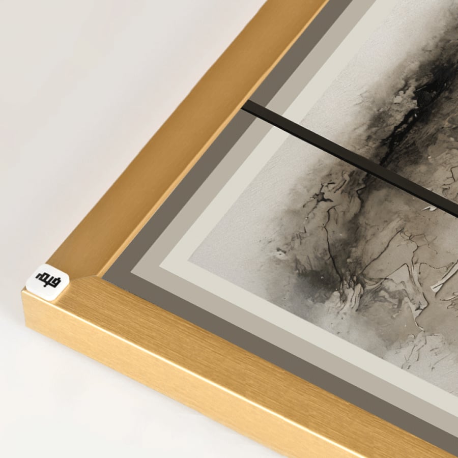 Modern canvas wall art with an abstract ink-style design (black and white)