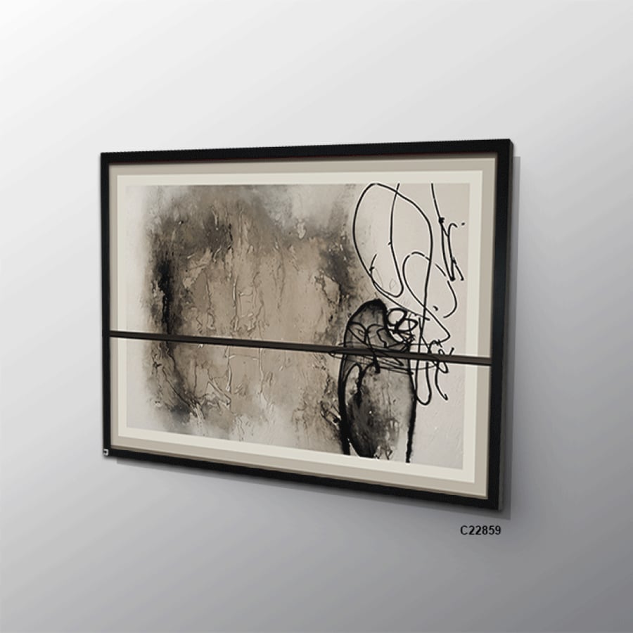 Modern canvas wall art with an abstract ink-style design (black and white)