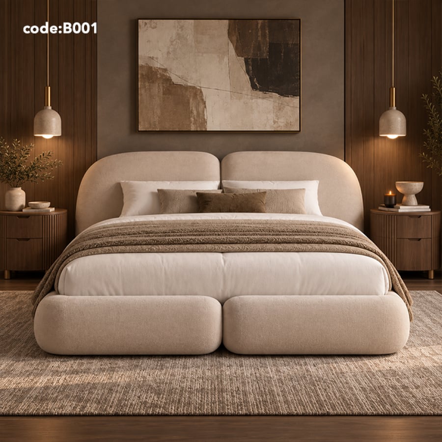 سرير كيرف مبطن – Curve Upholstered Bed