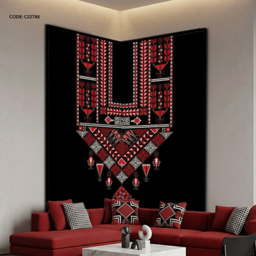 لوحة جدارية كانفس زاوية بتصميم لزخارف تراثية