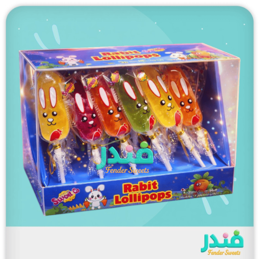 حلوى مصاص على شكل ارنب