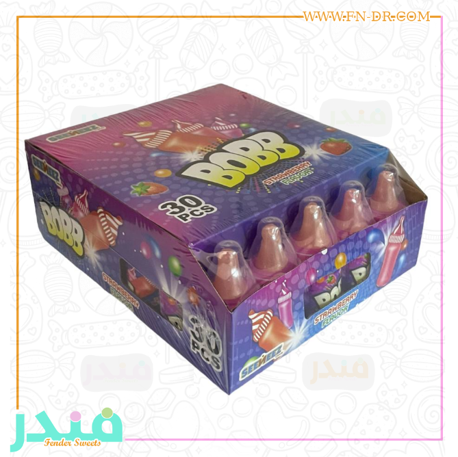 بوب حلاوة على شكل رضاعة بنكهة الفراولة
