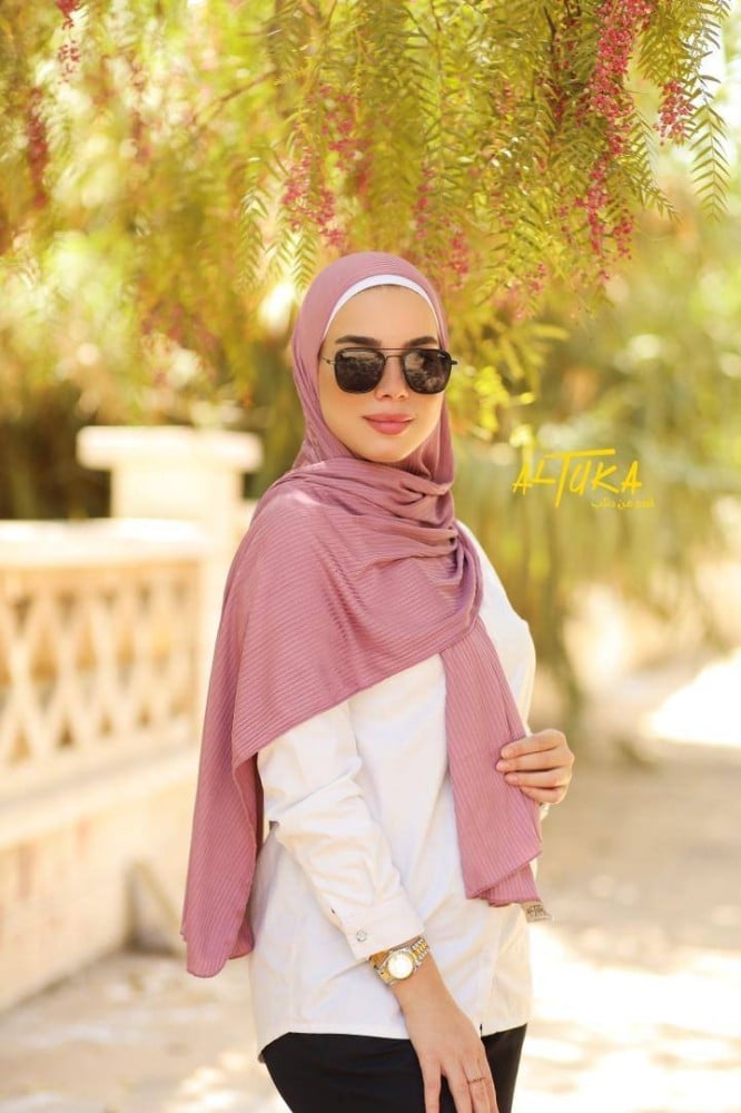 طرحة قطن-مخططة