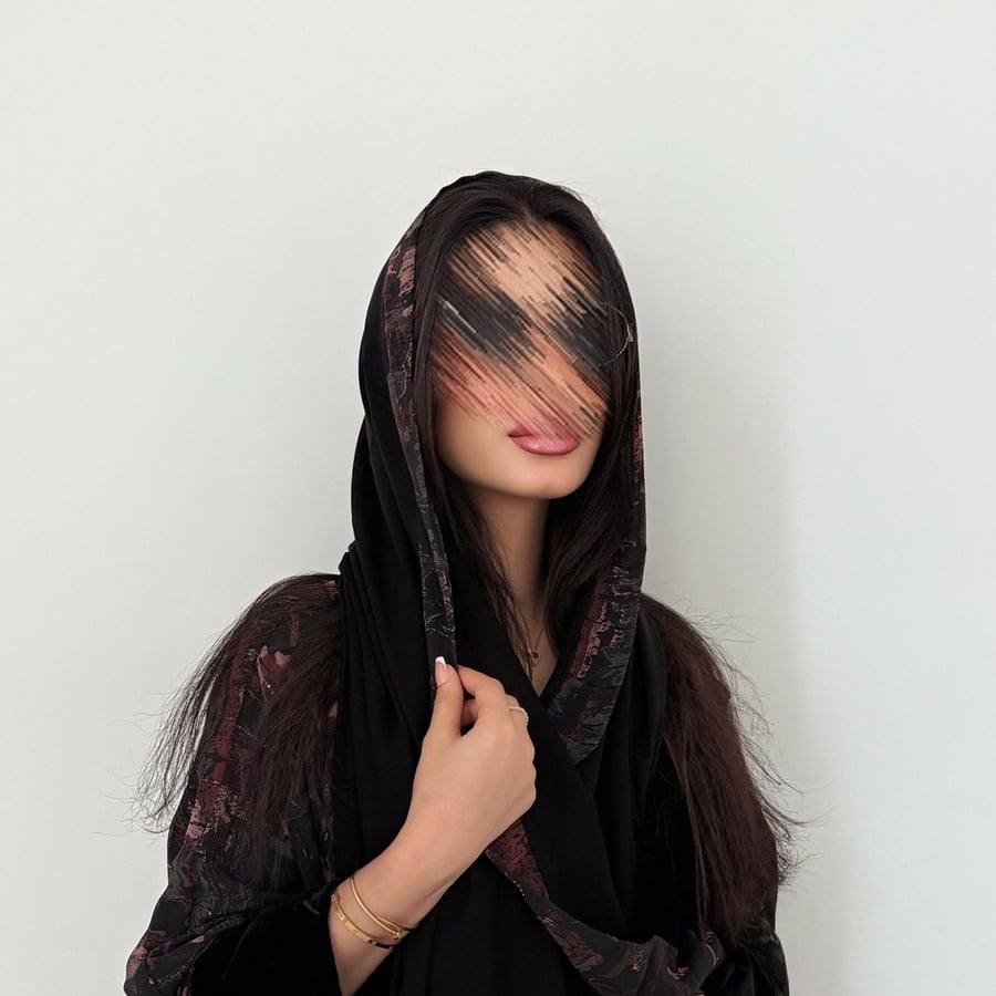 طرحة مع شريط شيفون تدرجات البني