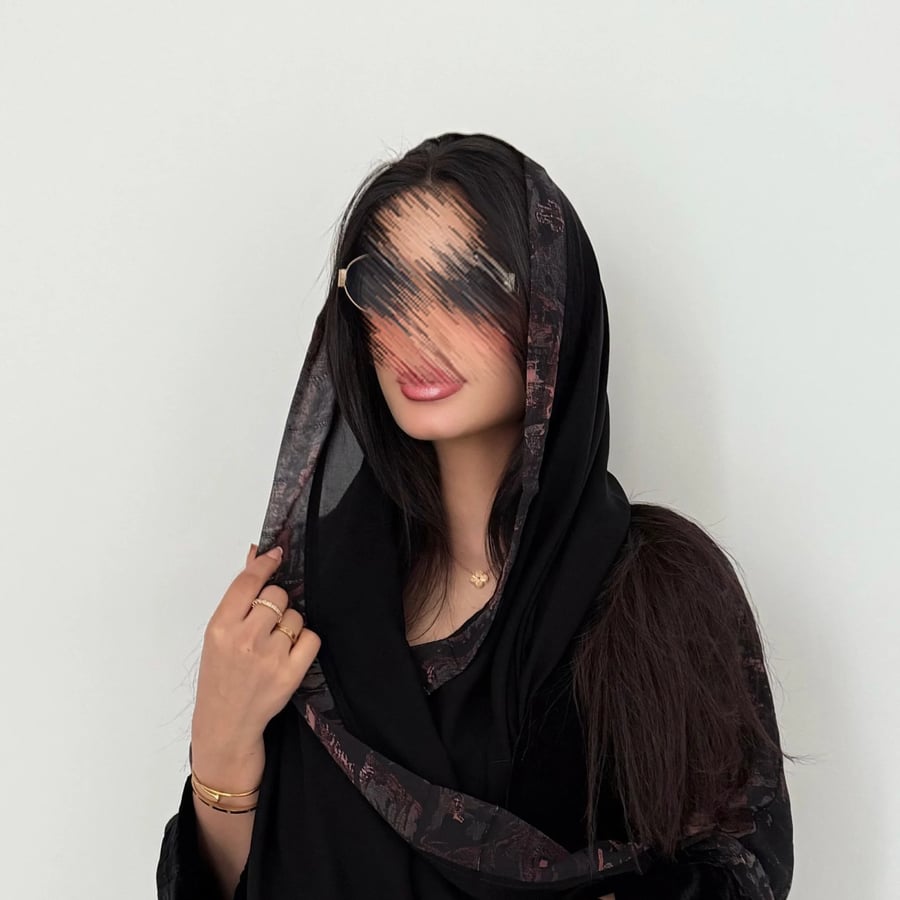 طرحة مع شريط شيفون تدرجات البني