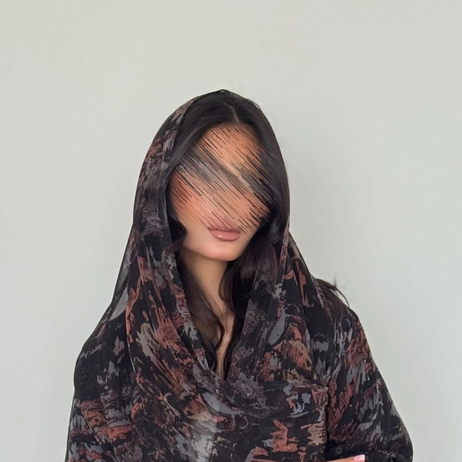 طرحة شيفون تدرجات البني