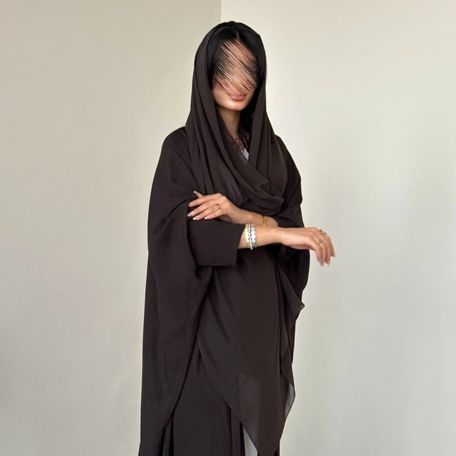 طرحة ليزر لون بني سادة