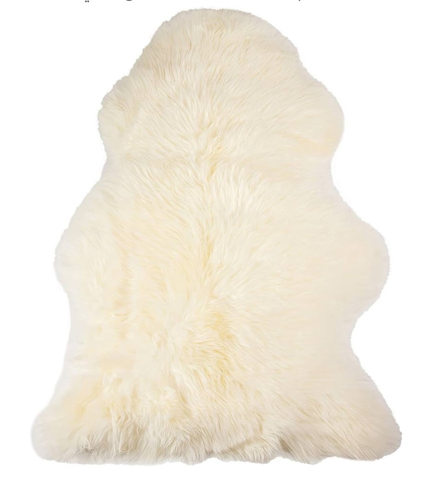 Wool fleece from sheep wool 90-60 cm (ivory white)