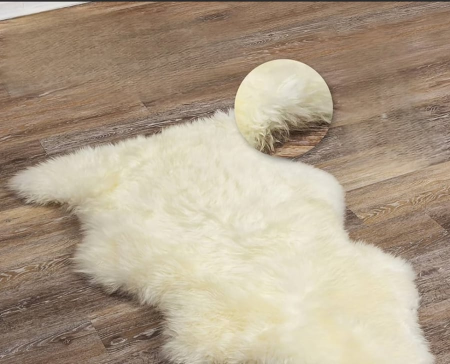 Wool fleece from sheep wool 90-60 cm (ivory white)
