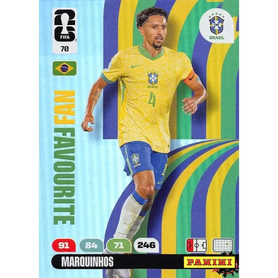 70 | Panini | Adrenalyn XL | FIFA World Cup | 2026 | Marquinhos | Brazil | FAN FAVOURITE