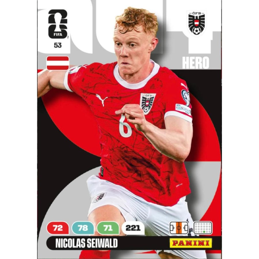 53 | Panini | Adrenalyn XL | FIFA World Cup | 2026 | Nicolas Seiwald | Austria