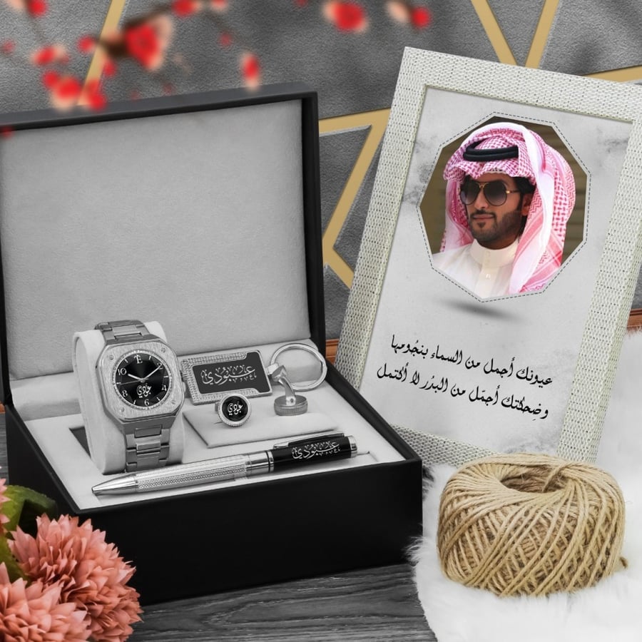 اطقم هدايا رجالية ساعة مع قلم واكسسوارت رجالية تصميم حسب الطلب R17