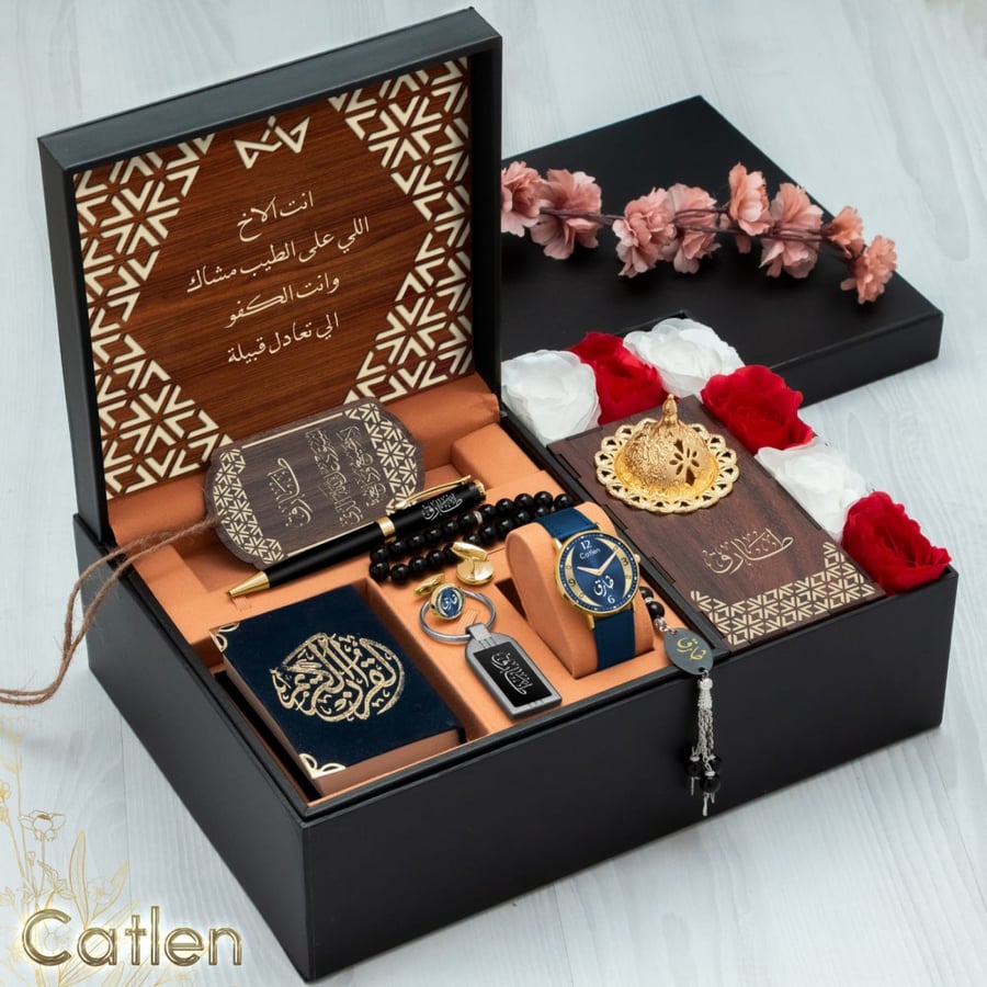 أطقم رجالية راقية ساعة مع اكسسوارات تصميم حسب الطلب الموديل CAT-88009