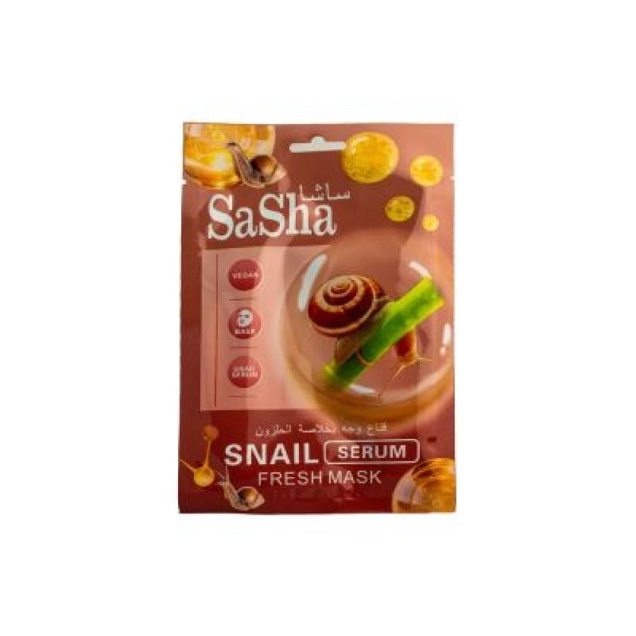 ساشا قناع وجه بخلاصة الحلزون | SASHA FRESH FACE MASK SHEET SNAIL SERUM