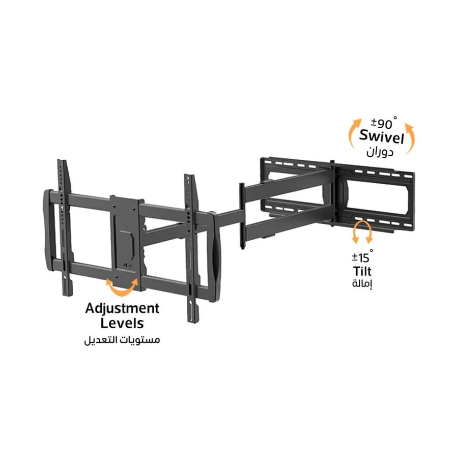 حامل شاشة التلفزيون FS-406T STD للشاشات الكبيرة من 32 إلى 75 بوصة - الحامل المتحرك الكامل مع إمكانية الإمالة والدوران!