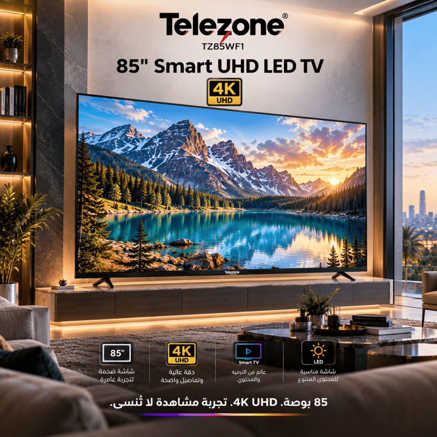 تلفزيون تليزون الذكي فائق الدقة 4K مقاس 85 بوصة WF1