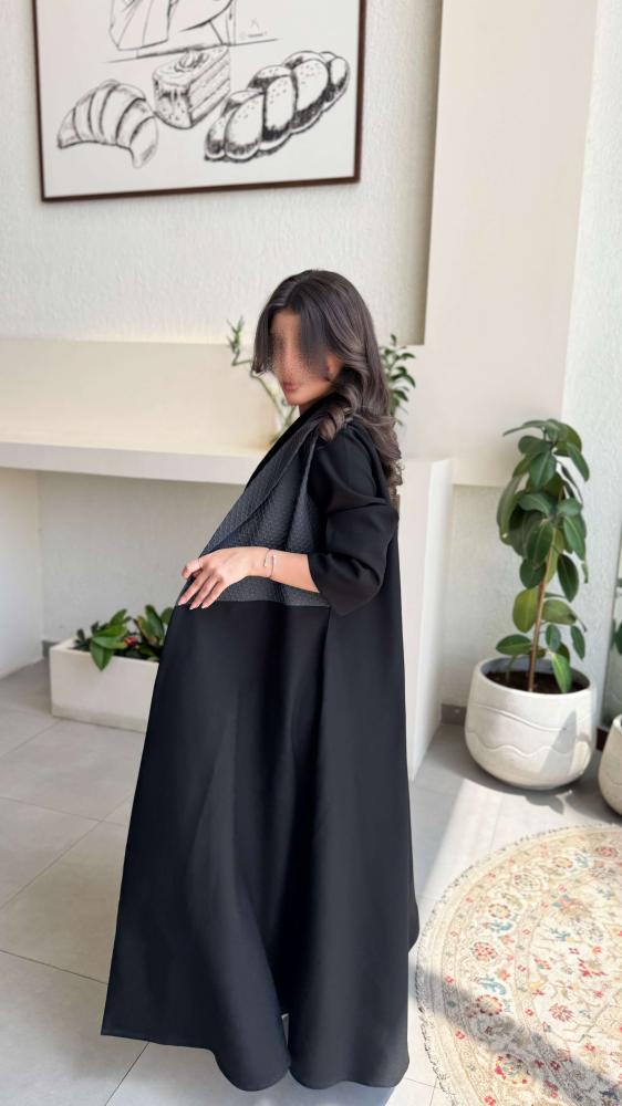 عبايه كتان مع تدخيلات عش النحل ORa 104