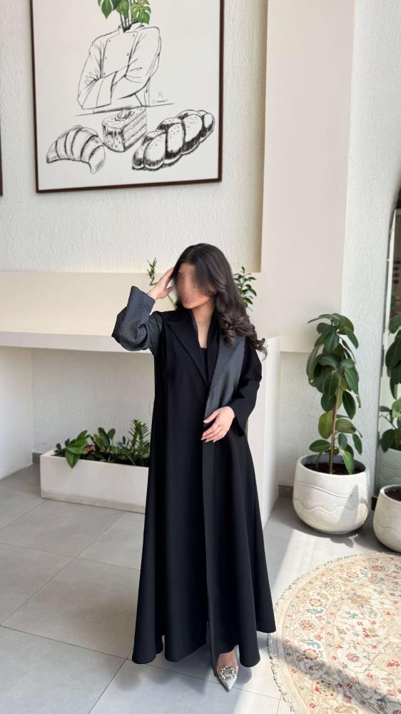 عبايه كتان مع تدخيلات عش النحل ORa 104