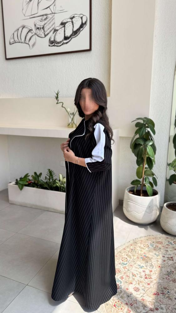 عبايه جديدة كتان مقلم ORa 102