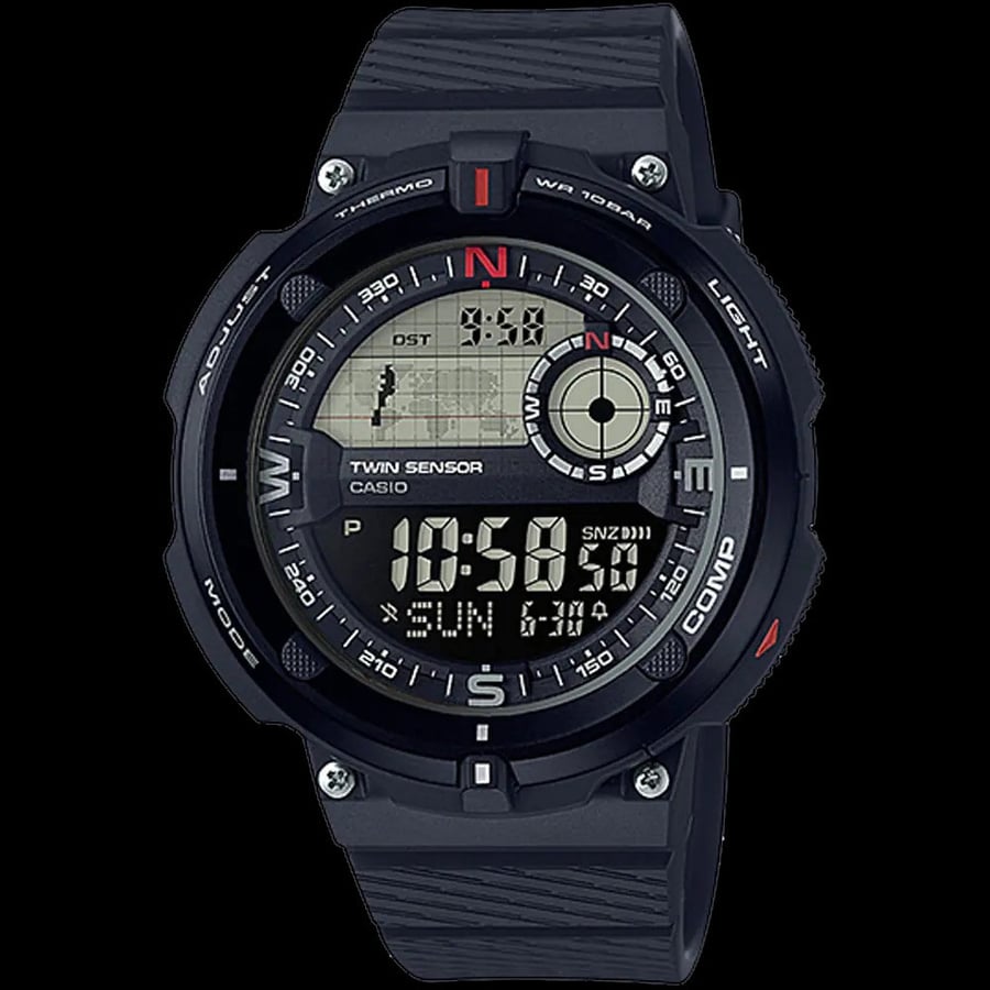 ساعة رقمية من كاسيو SGW-600H-1BD بتصميم رياضي مميز مقاومة للماء حتى عم