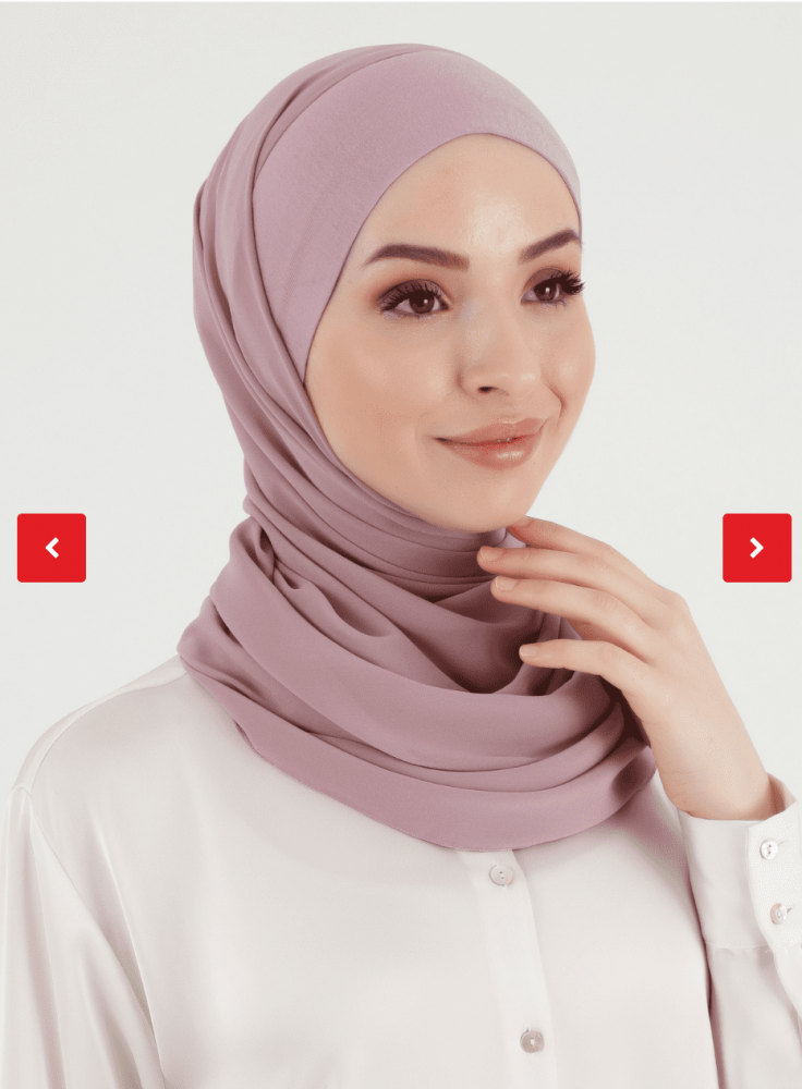 حجاب جاهز شيفون مع قطن