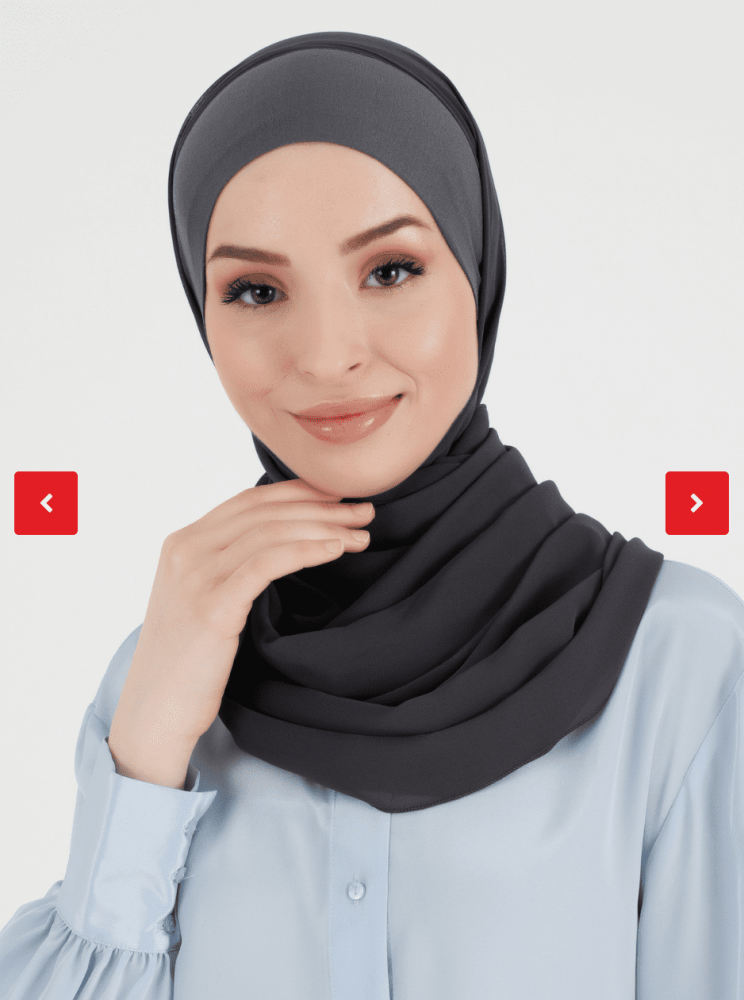 حجاب جاهز شيفون مع قطن