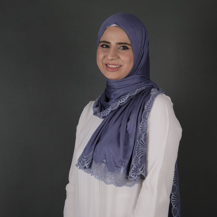 طرحة قطن كويتي بطرف دانتيل