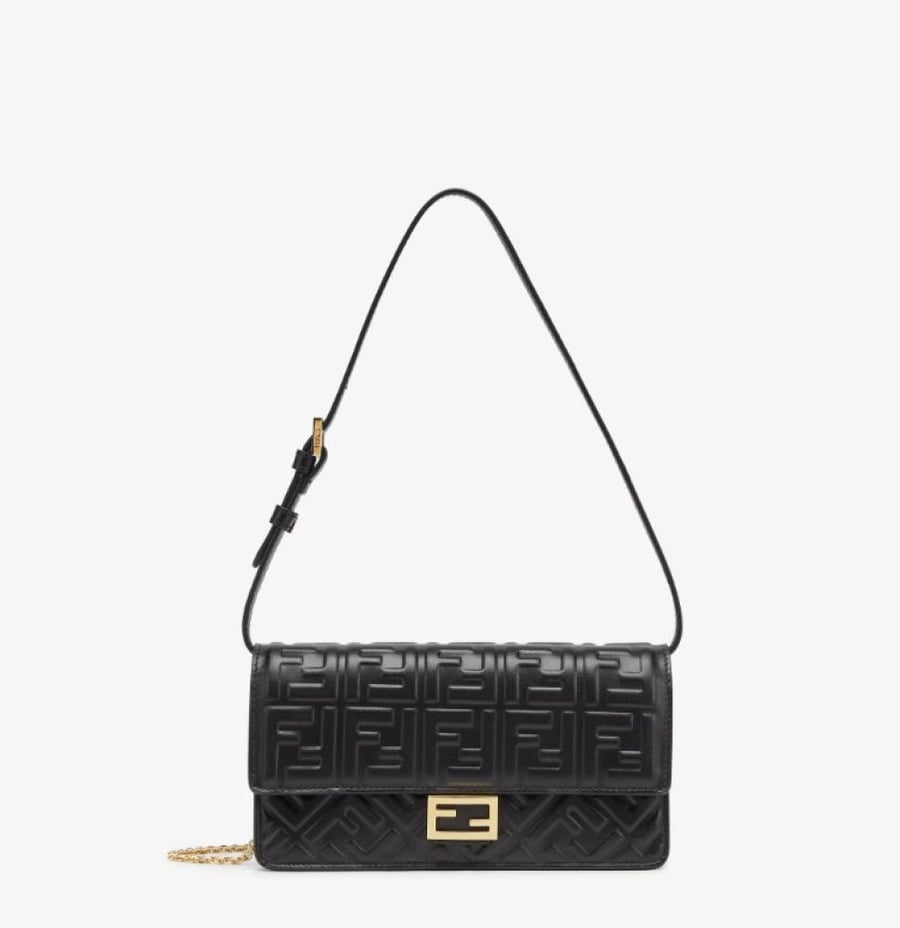 Fendi | Wallet On Chain Baguette | Black nappa leather wallet