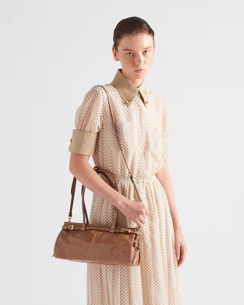 Prada | Prada Bonnie medium leather handbag  |  Color:  Cameo