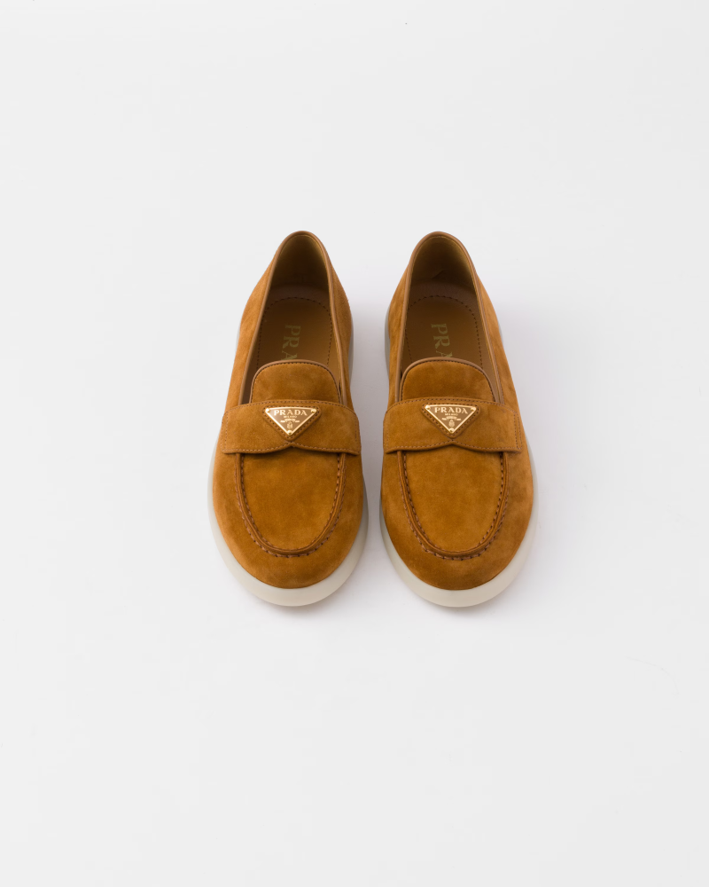 Prada | Suede leather loafers | Color: Cognac