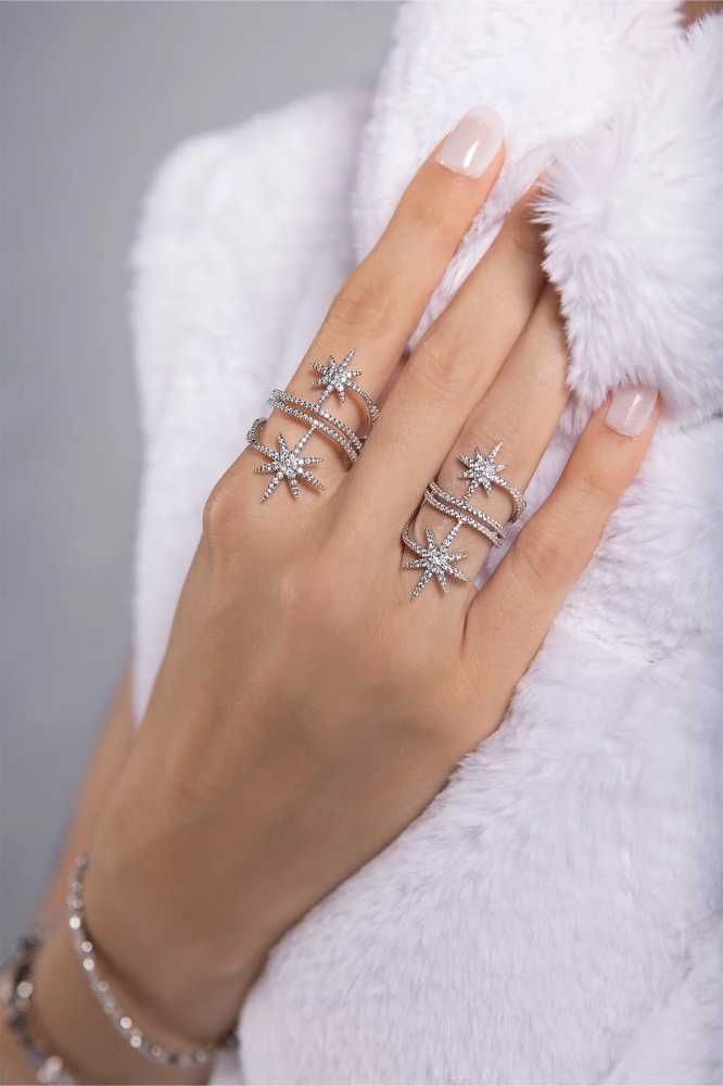 APM Monaco | meteorites| Sterling Silver | خاتم نيزكي مزدوج
