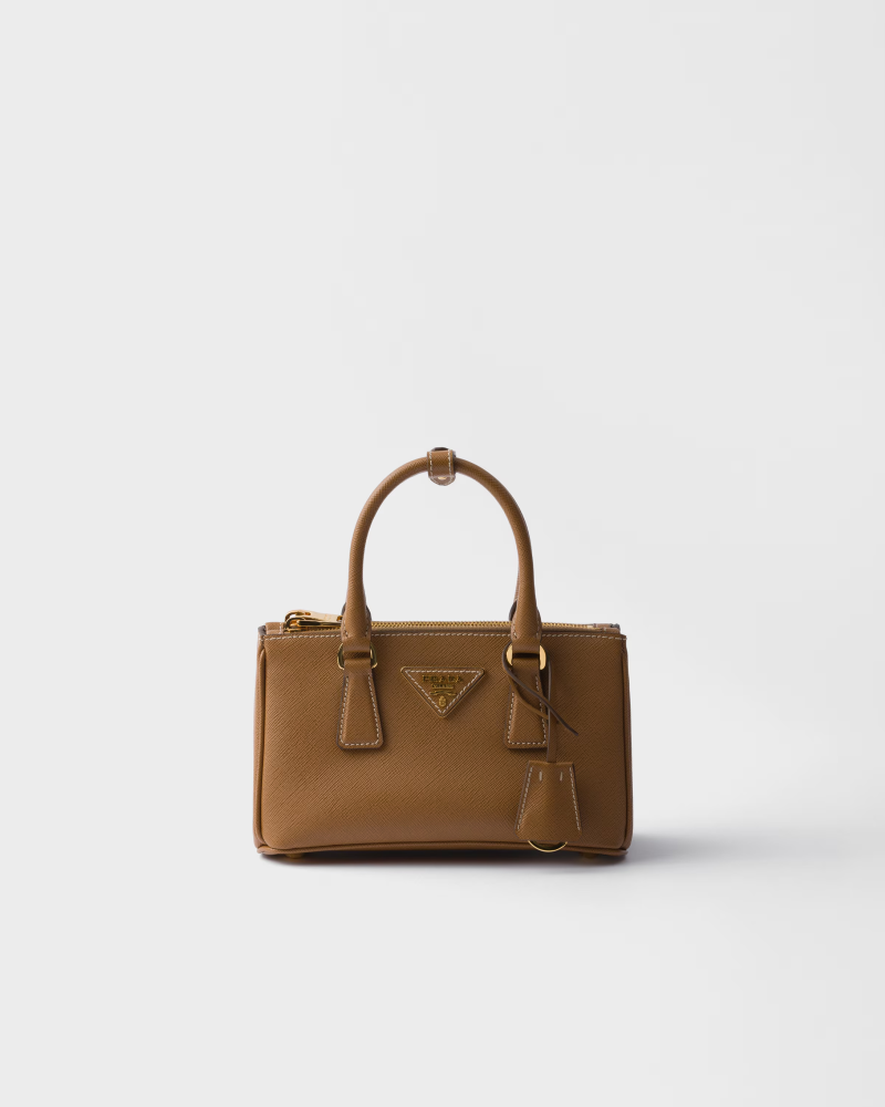 Prada | Prada Galleria mini Saffiano leather bag  |  Color:  Caramel