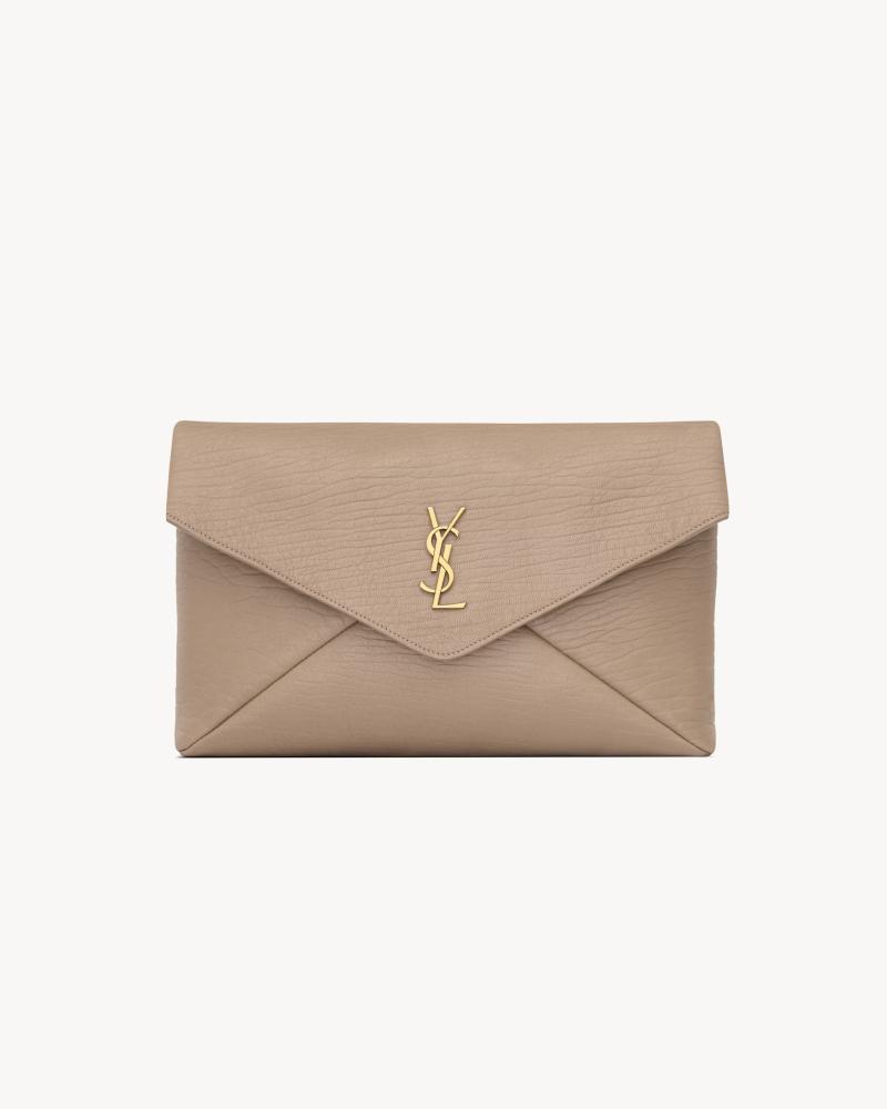 Saint Laurent | CASSANDRE large lambskin envelope clutch | DUSTY GREY