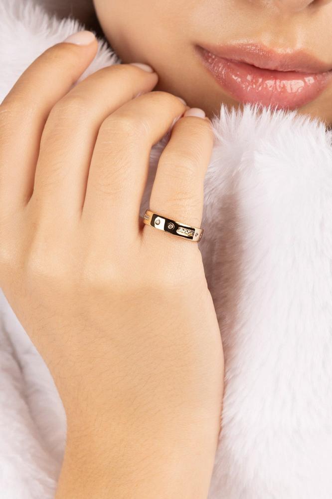 APM Monaco | morse code | 18k Yellow Gold Plated | خاتم LOVE من Morse Code