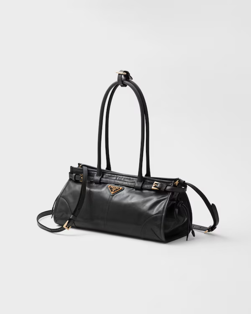 Prada | Prada Bonnie medium leather handbag  |  Color:  Black