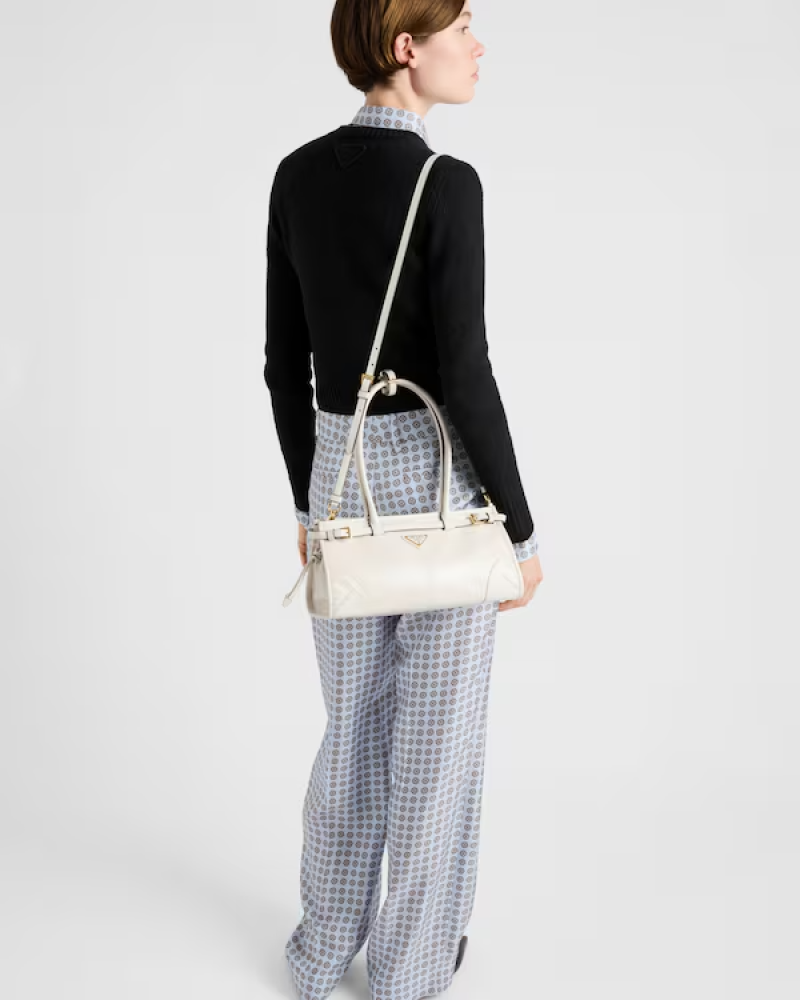 Prada | Prada Bonnie medium leather handbag  |  Color:  White