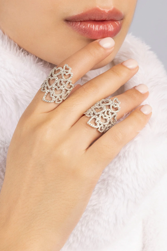 APM Monaco | hiver | Sterling Silver | خاتم ستيتمنت على شكل قلب