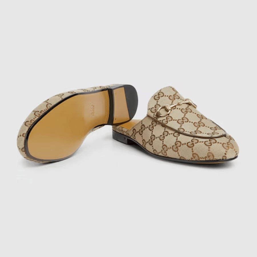 Gucci | Women's Princetown slipper | beige and ebony Orignal GG canvas