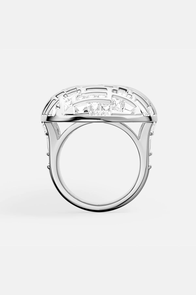 APM Monaco | hiver | Sterling Silver | خاتم ستيتمنت بتصميم Ice متاهة