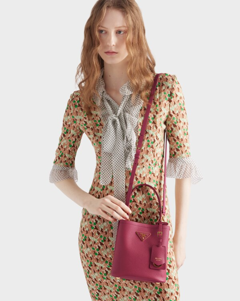 Prada | Prada Panier mini Saffiano leather bag | Color: Bruyere Pink