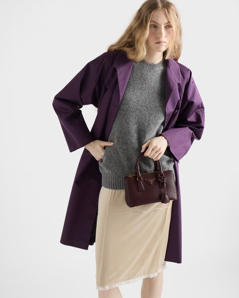 Prada | Prada Galleria mini Saffiano leather bag  |  Color:  Burgundy