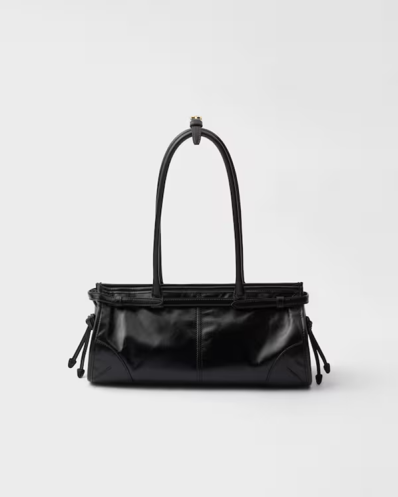 Prada | Prada Bonnie medium leather handbag  |  Color:  Black