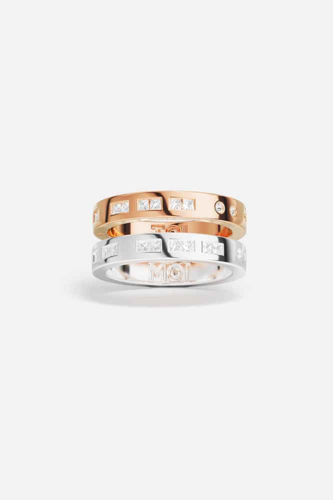 APM Monaco | morse code | 18k Rose Gold Plated | خاتم TOI MOI من Morse Code