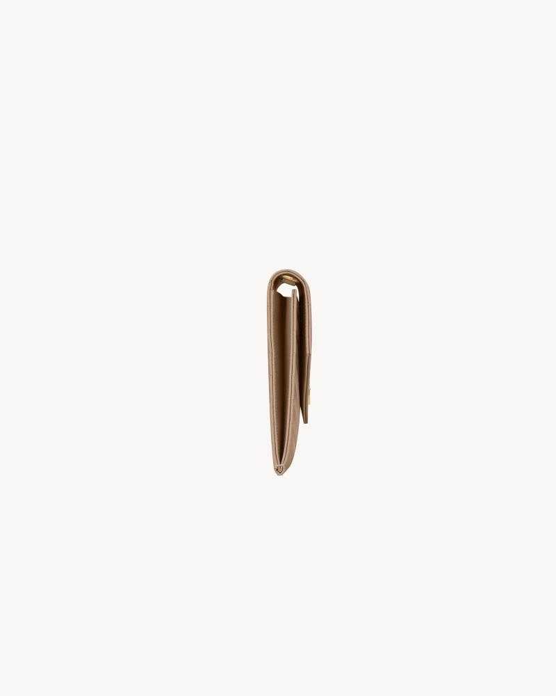 Saint Laurent | CASSANDRE QUILTED GRAIN DE POUDRE LEATHER POUCH | DARK BEIGE